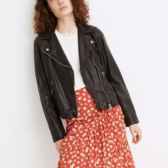 Madewell washed leather motorcycle jacket - Picture 7 of 7